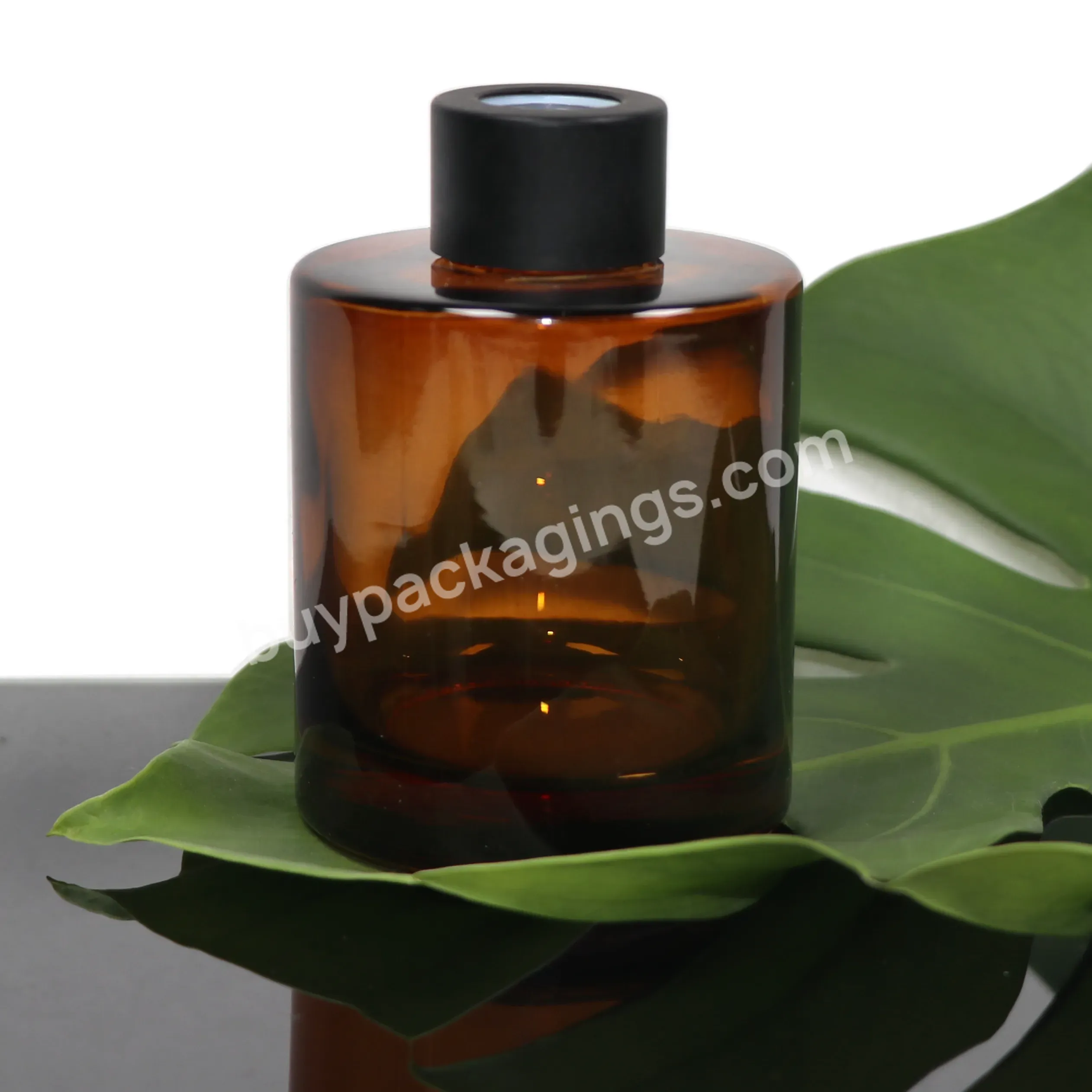 Custom 120ml Amber Glass Diffuser Bottles Aromatherapy Jars Empty Grey Reed Refillable Bottles