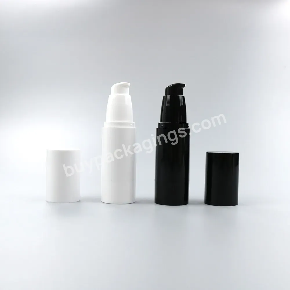 Custom 15 30 50 Ml 100ml 120ml As Pp Plastic Airless Body Lotion White Black Bottle With Vacuum Pump 15ml 50ml 60ml