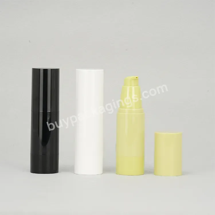 Custom 15 30 50 Ml 100ml 120ml As Pp Plastic Airless Body Lotion White Black Bottle With Vacuum Pump 15ml 50ml 60ml