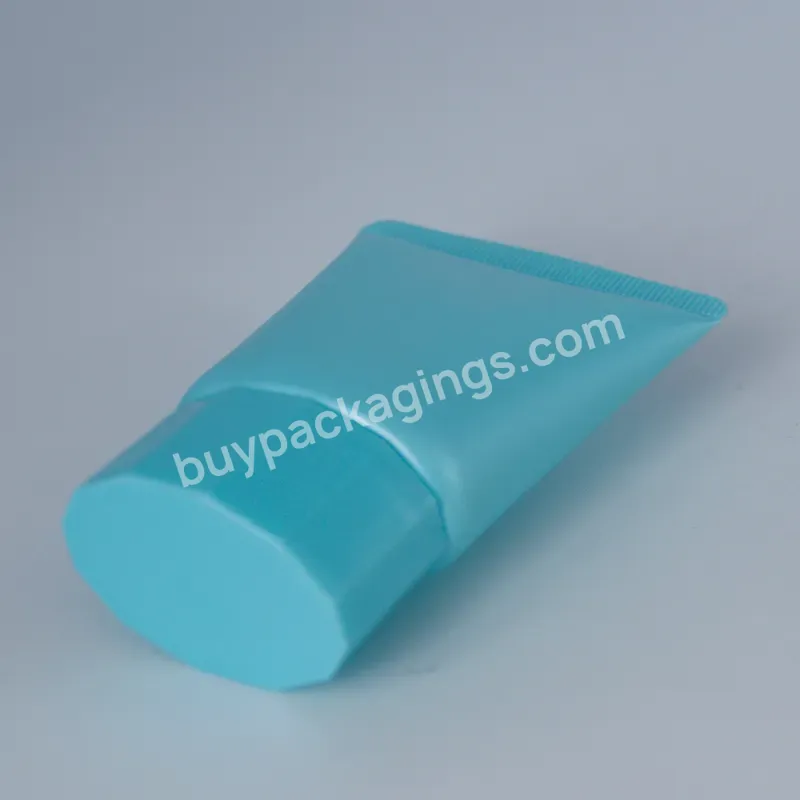 Custom 150 Ml 200 Ml 250 Ml 8 Oz Blue Cosmetic Sunscreen Bottle Body Lotion Cream Tube Soft Squeeze With Unique Screw Lid