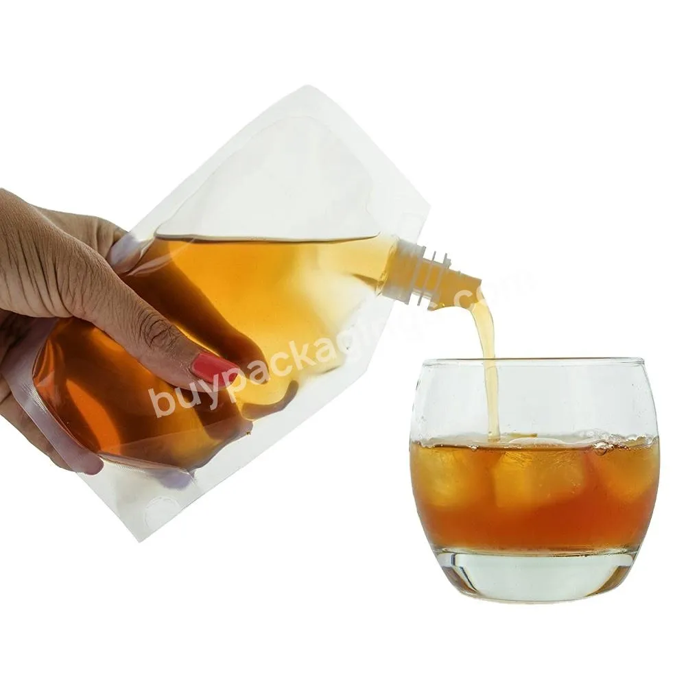 Custom 150ml/200ml/400ml Transparent Stand Up Spout Pouch Clear Drink Pouch With Spout Plastic Packaging Juice Drink Pouch