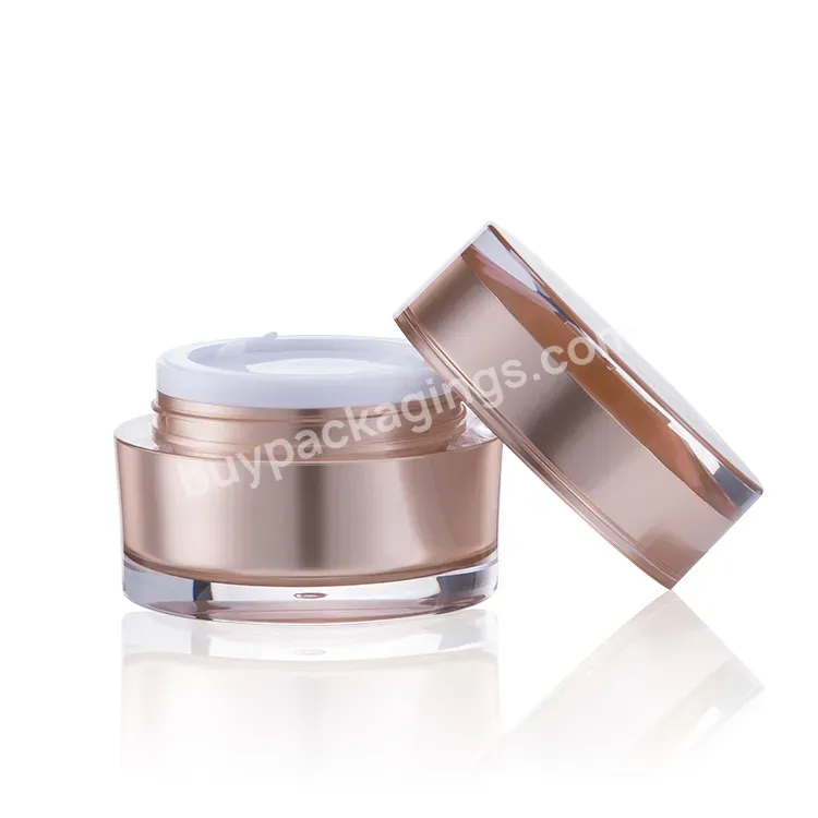 Custom 15g 30g 50g Hot Selling Round Manufacturer Aluminium Brown Empty Cosmetic Container Face Cream Jar Acrylic