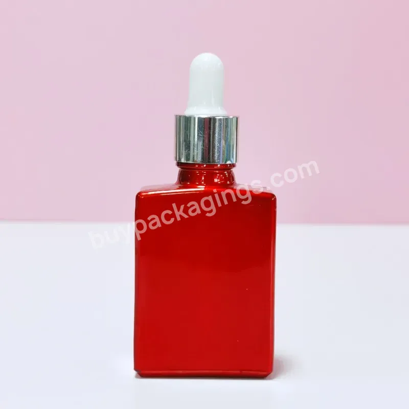 Custom 15ml 30ml 50ml 100m Square Rectangle Empty Essential Oils Cuticle Oil Glass Dropper Bottle Serum Bottles