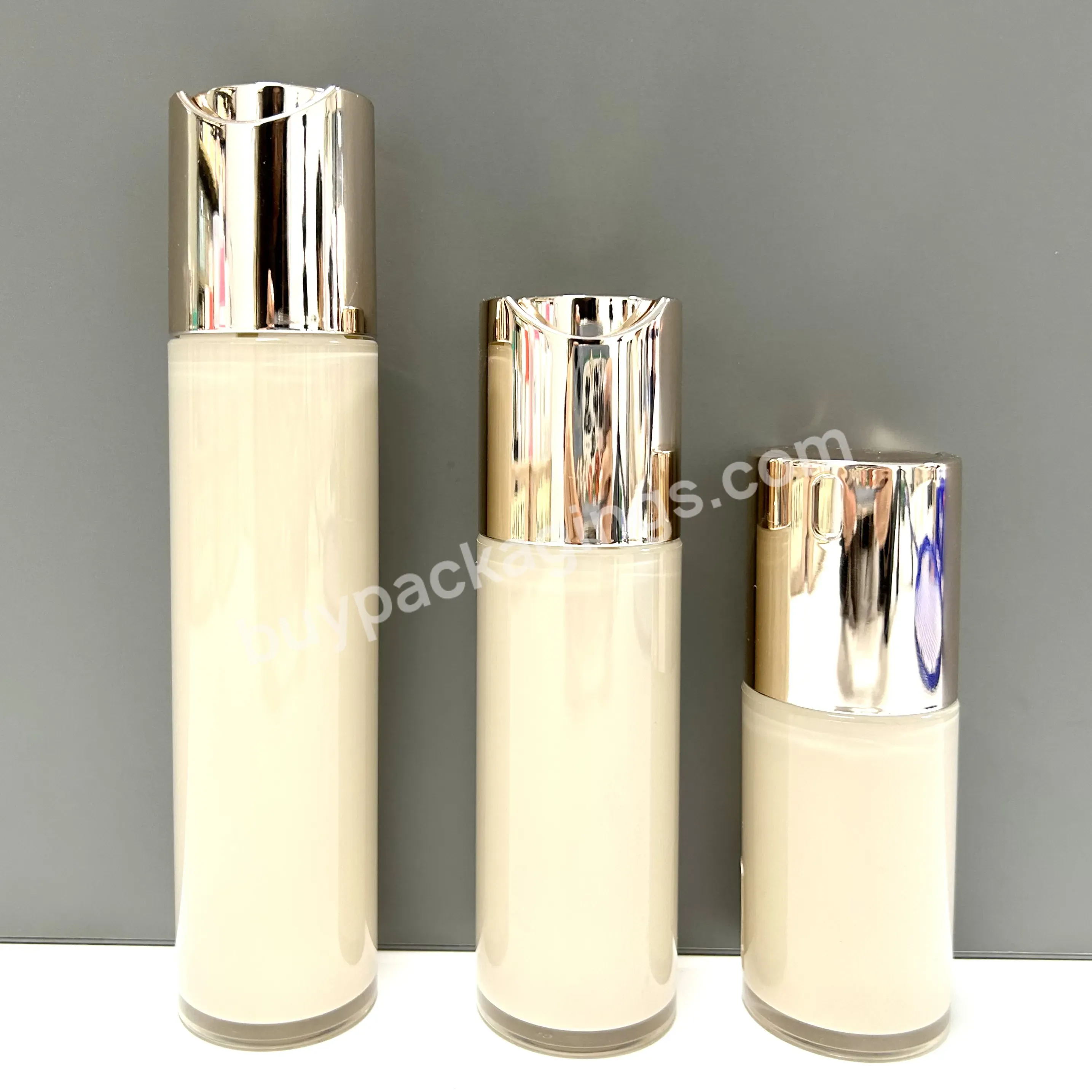 Custom 15ml 30ml 50ml Acrylic U-shape Luxury Double Wall Cosmetic Serum Lotion Plastic Airless Bottle With Pump