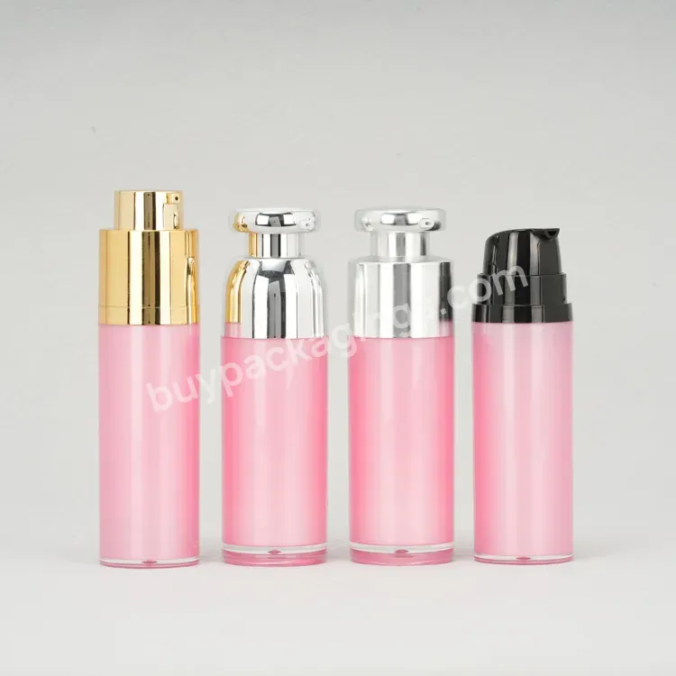 Custom 15ml 30ml 50ml Airless Lotion Pump Bottle Refillable Container Rotating Pink Twist Up Top Twist-up Round Square Cosmetic