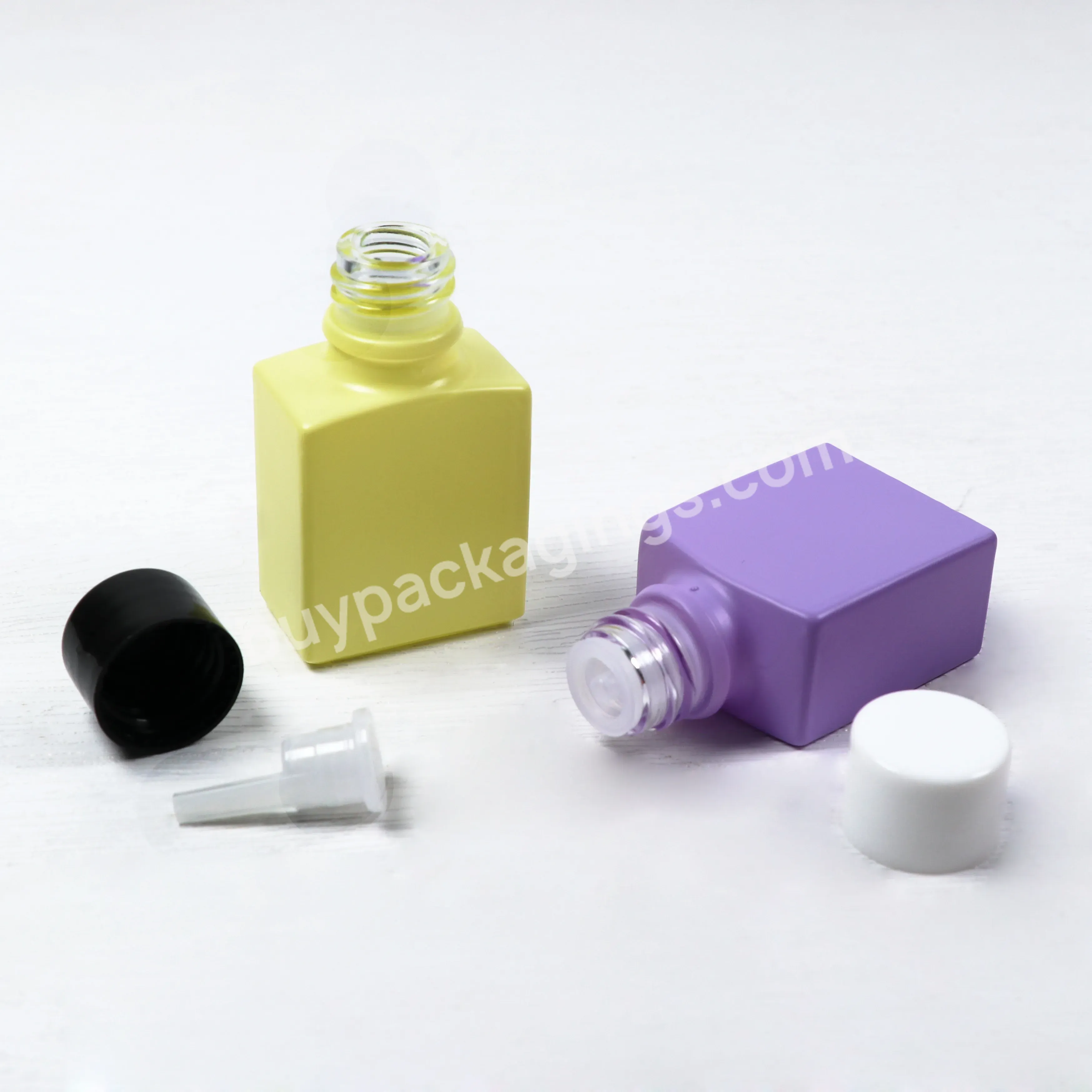 Custom 15mm 30mm Rectangle Square Cosmetics Serum Bottles Pink Purple Orange Red Macaroon Glass Dropper Bottles