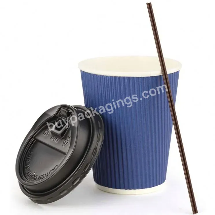 Custom 16 Oz 12oz Biodegradable Pla Coated Disposable Coffee Cup For Hot Drink Seed Paper Bag