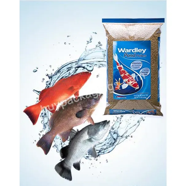 Custom 1kg 5kg 10 Kg Standing Pouch Biodegradable Plastic Mylar Zipper Zip Lock Food Grade For Fish Feed Packaging Packing Bag