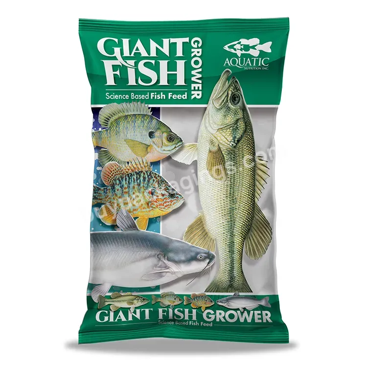 Custom 1kg 5kg 10 Kg Standing Pouch Biodegradable Plastic Mylar Zipper Zip Lock Food Grade For Fish Feed Packaging Packing Bag