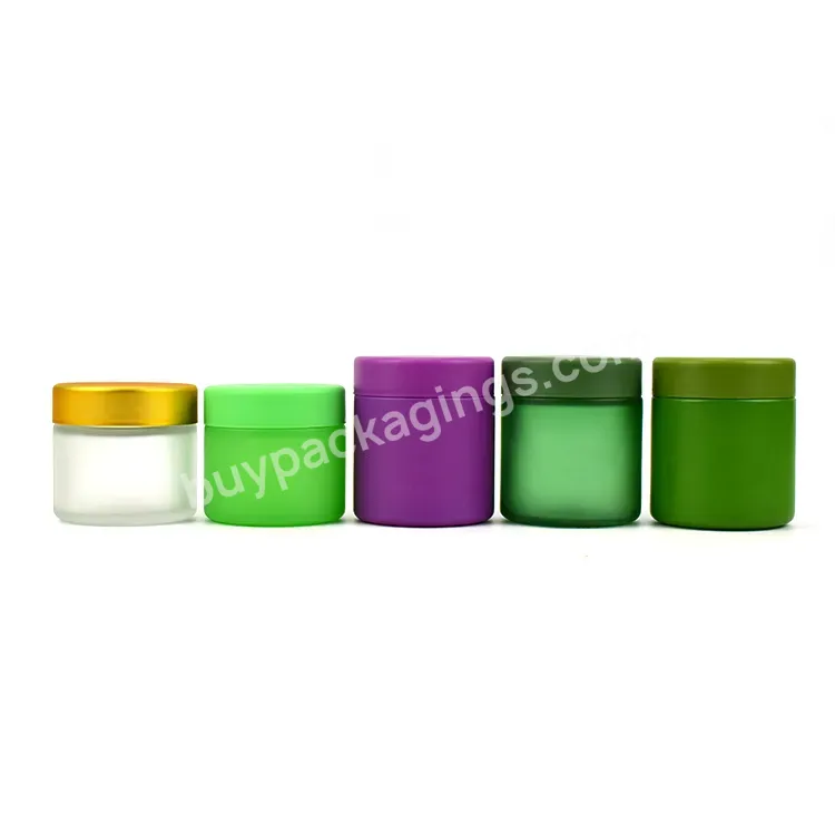 Custom 1oz 2oz 3oz 4oz Child Resistant Clear Glossy Matte Black White Amber Green Colored Straight Sided Glass Jar With Lid