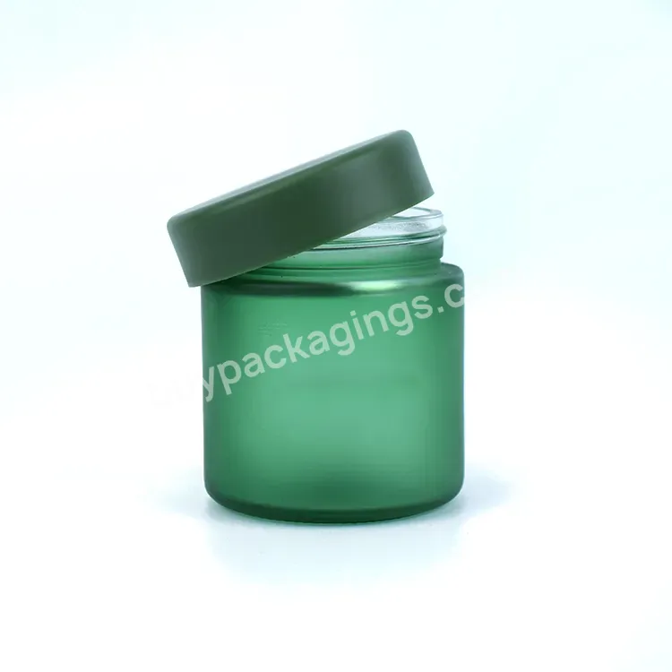 Custom 1oz 2oz 3oz 4oz Child Resistant Clear Glossy Matte Black White Amber Green Colored Straight Sided Glass Jar With Lid