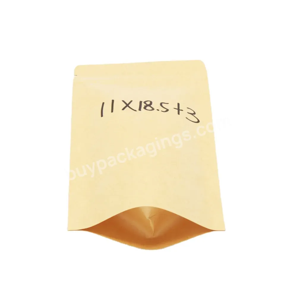 Custom 200g 250g Kraft Paper Packaging Stand Up Sealing Film Bags Biodegradable Bags Application For Food 5 Gallon Mylar Bags