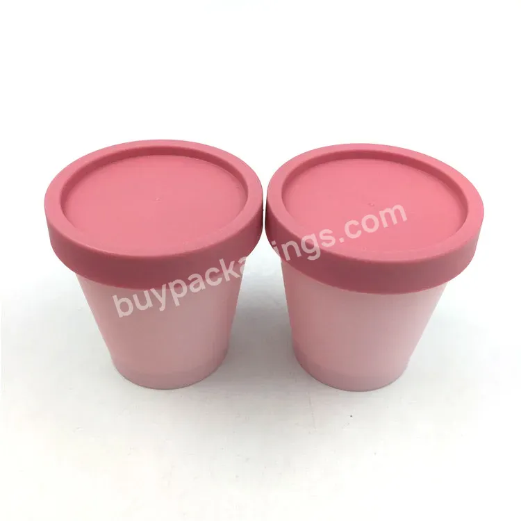 Custom 200ml 100ml 50ml 8oz Empty Luxury Plastic Scrub Cream Jars Matte Pink White Ice Cream Containers For Makeup