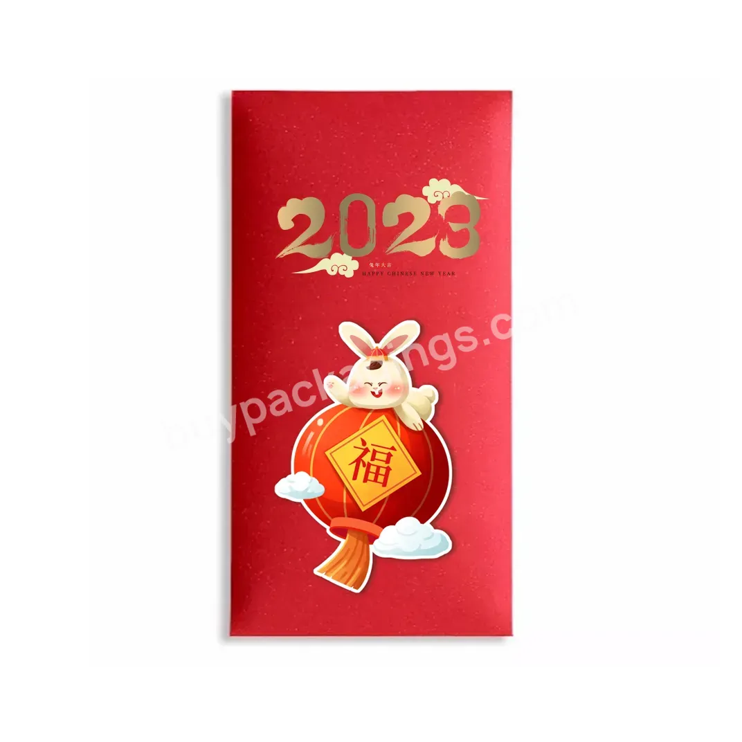 Custom 2023 Chinese Popular Embossing New Year Red Envelope Red Money Packet