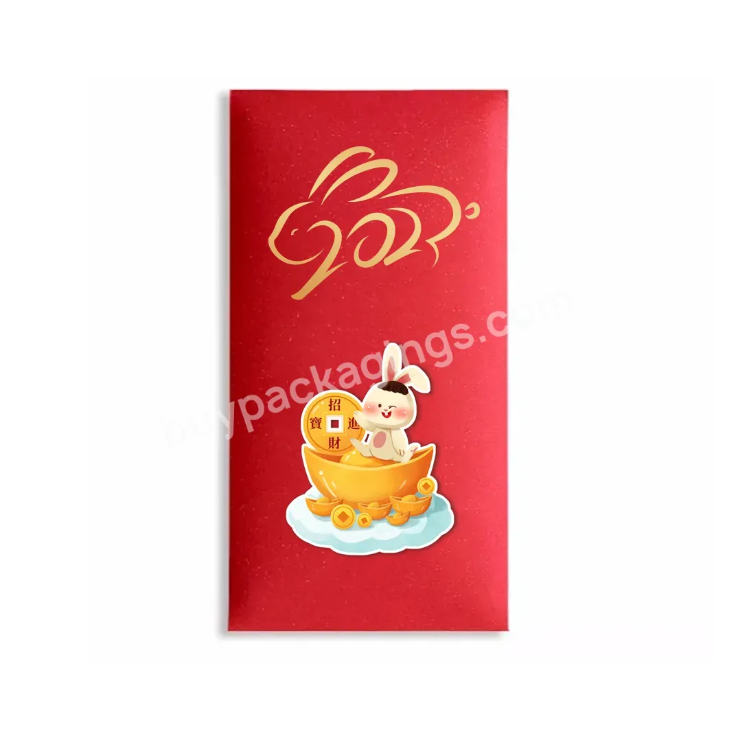 Custom 2023 Chinese Popular Embossing New Year Red Envelope Red Money Packet