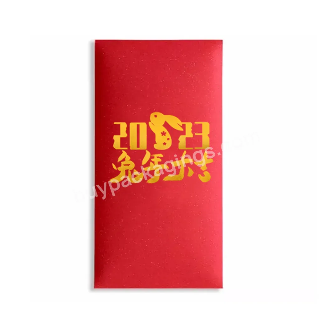 Custom 2023 Hot Foil Stamping Red Paper Packet Ang Pow Red Money Packet