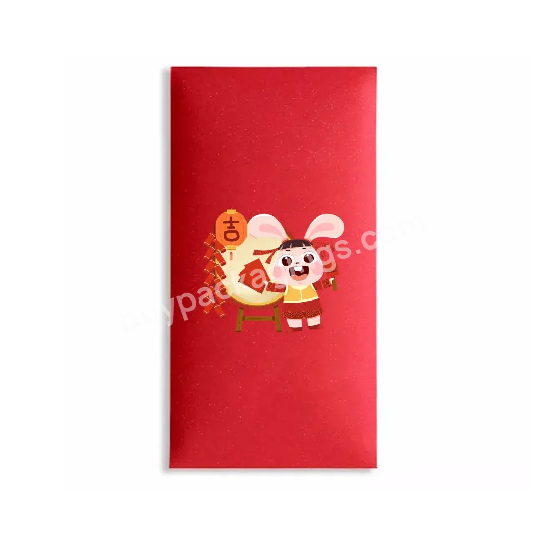 Custom 2023 Hot Foil Stamping Red Paper Packet Ang Pow Red Money Packet