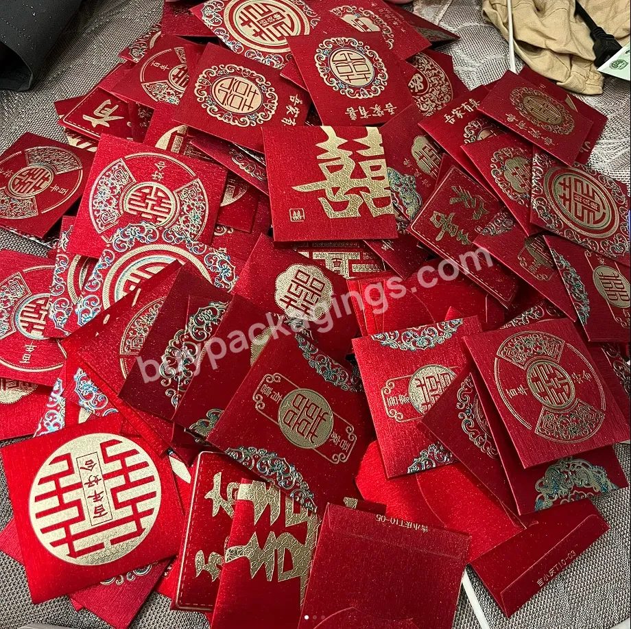 Custom 2024 Chinese New Year Lucky Red Envelope Lucky Red Money Envelope Packet With Your Logo