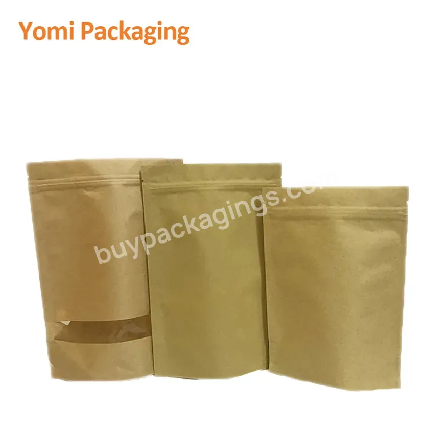 Custom 250g 300g Kraft Paper Zipper Coffee Bags
