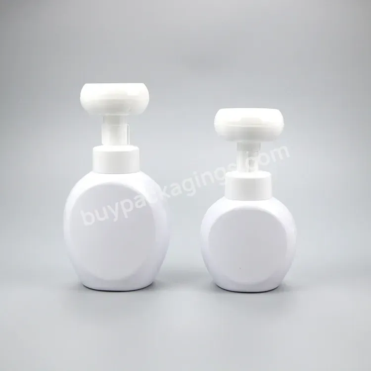 Custom 250ml 300ml 350ml 500ml Flower Shape Foam Soap Pump Pcr Pet Plastic Dispenser Bottle With Hand Face - Buy Flower Foam Bottle.