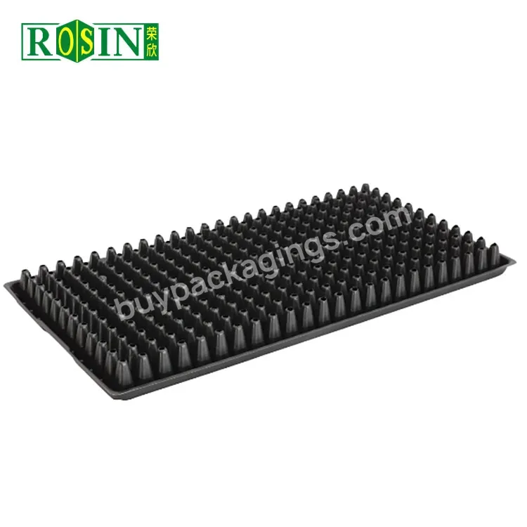 Custom 288 Cells Black Nursery Seed Tray Plastic Seed Starter Seeding Tray