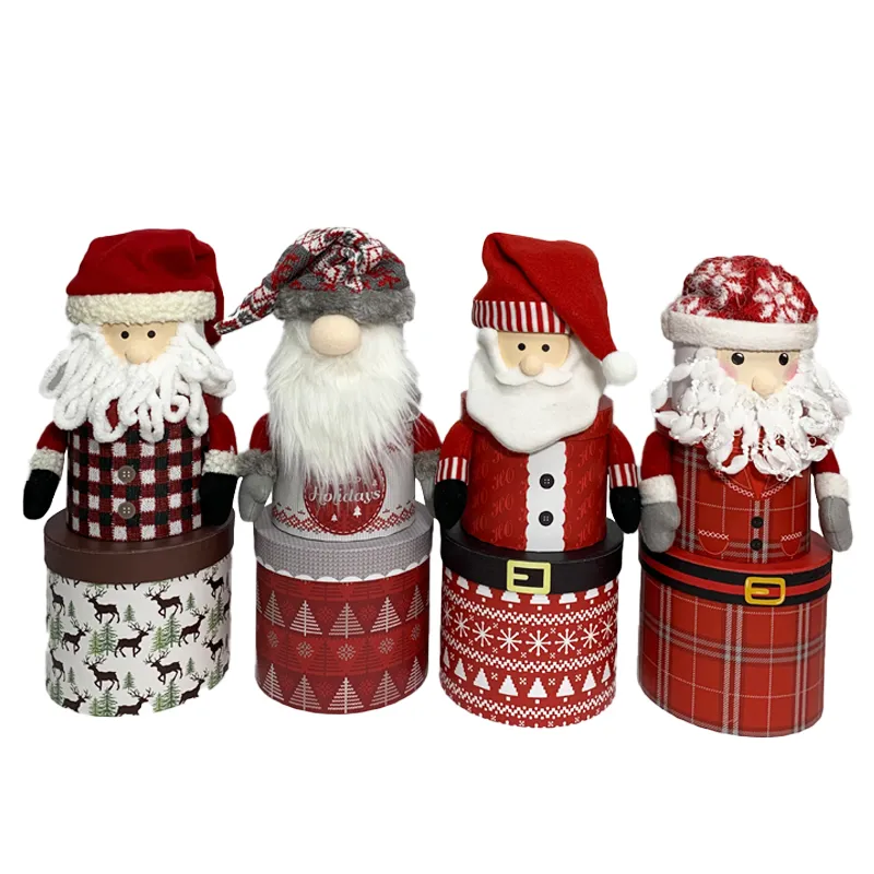 Custom 3 Sets Packaging Santa Claus Christmas Decorations Gift Boxes