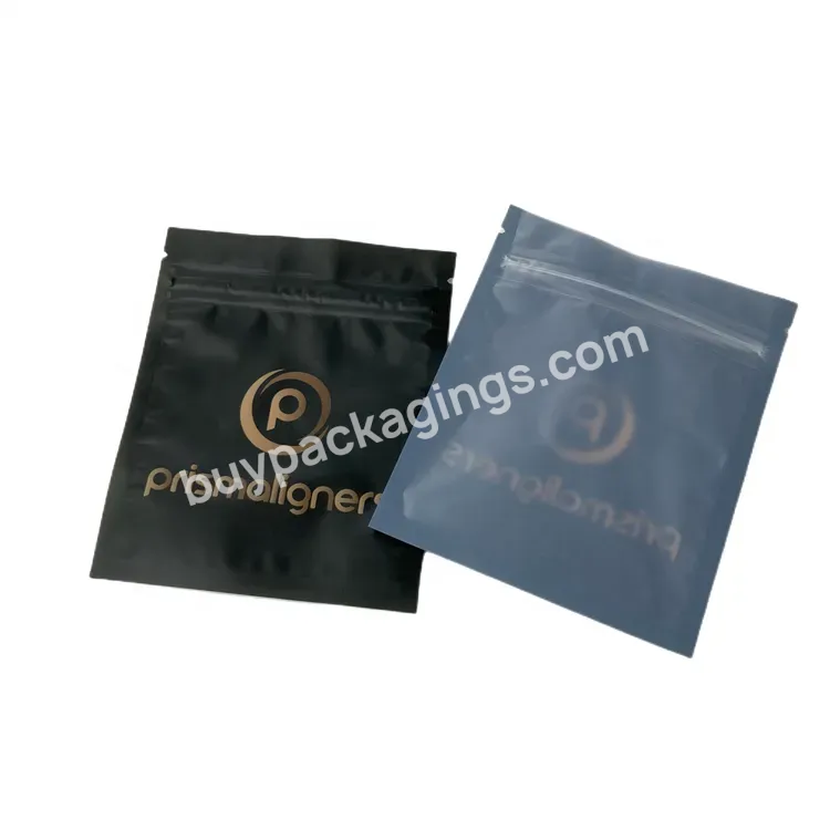 Custom 3 Side Seal Teeth Whitening Accessories Packaging Bags Clear Aligners Packaging Ziplock Bags