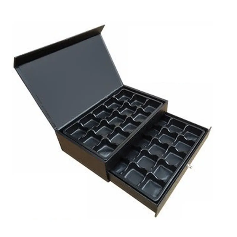 Custom 30 Grain High-grade Double Layer Cardboard Magnetic DIY Truffle Chocolate Gift Box With Drawer  Plastic Tray