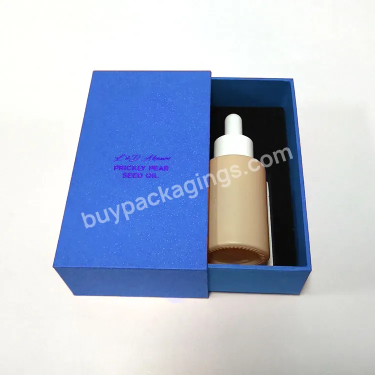 Custom 30 Ml Flat Shoulder Frosted Glass Serum Dropper Bottle Luxury Cardboard Packaging Box For Essential Oil Bottle