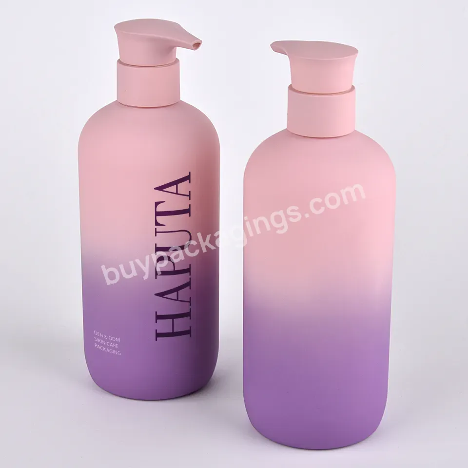 Custom 300ml 500ml Lotion Pumps Shampoo Bottle Soap Dispensers Green Plastic Labelled Shampoo Lotion Bottle