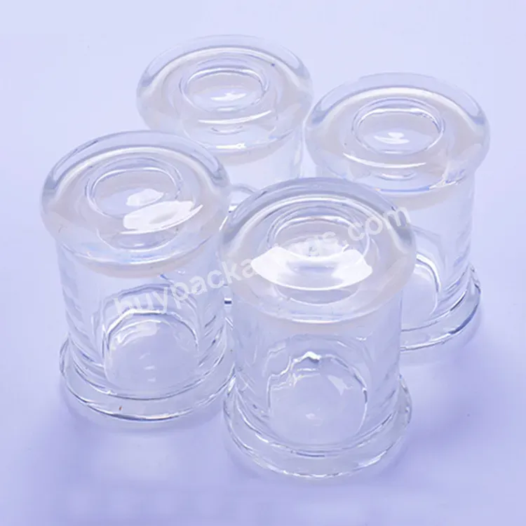 Custom 30g 50g Thick Round Clear Candle Packaging Jars Empty With Airless Glass Cap