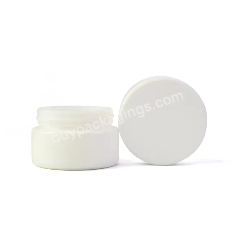 Custom 30g Thick Wall White Material Cosmetic Glass Container With Smooth Lined Caps