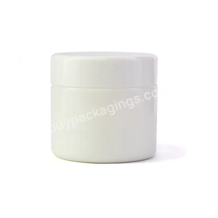 Custom 30g Thick Wall White Material Cosmetic Glass Container With Smooth Lined Caps