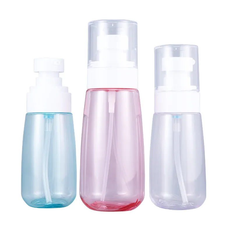 Custom 30ml 100ml travel portable alcohol plastic disinfection spray press hand sanitizer storage makeup remover lotion bottle