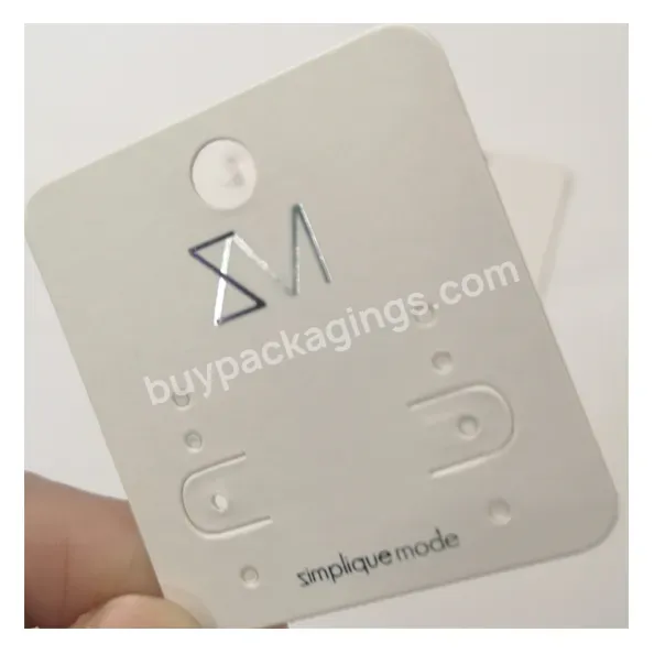 Custom 350gsm White Cardboard Jewelry Earring Display Card Earring Cards With Silver Foil Logo - Buy Earring Card,Jewelry Earring Display Card,Custom Earring Cards With Logo.