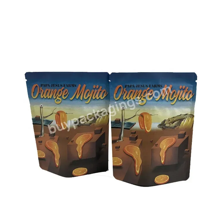 Custom 3.5g Mylar Bags Food Storage Small Ziplock Smell Proof Resealable Holographic Packaging Bags