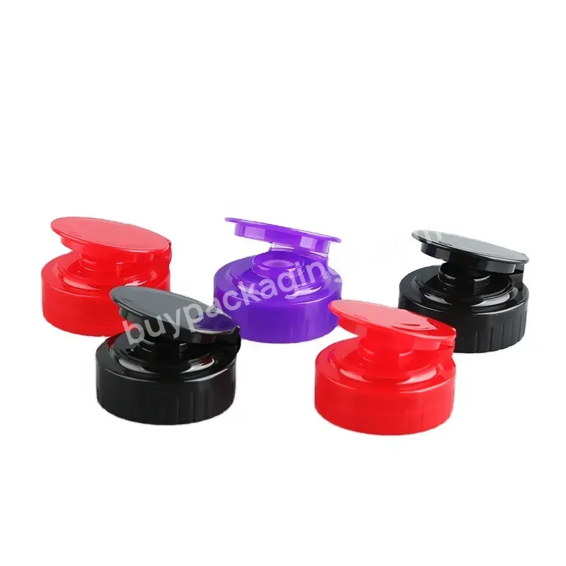 Custom 38/400 Cosmetic Dispenser Lotion Shampoo Bottle Black Pp Plastic Lids Flip Top Cap - Buy Ketchup Sauce Clean Squeeze Silicone Valve Flip Top Cap,Plastic Screw Caps Plastic Lid For Plastic Bottle Jars,Pp Plastic Cosmetic Packaging Plastic Flip