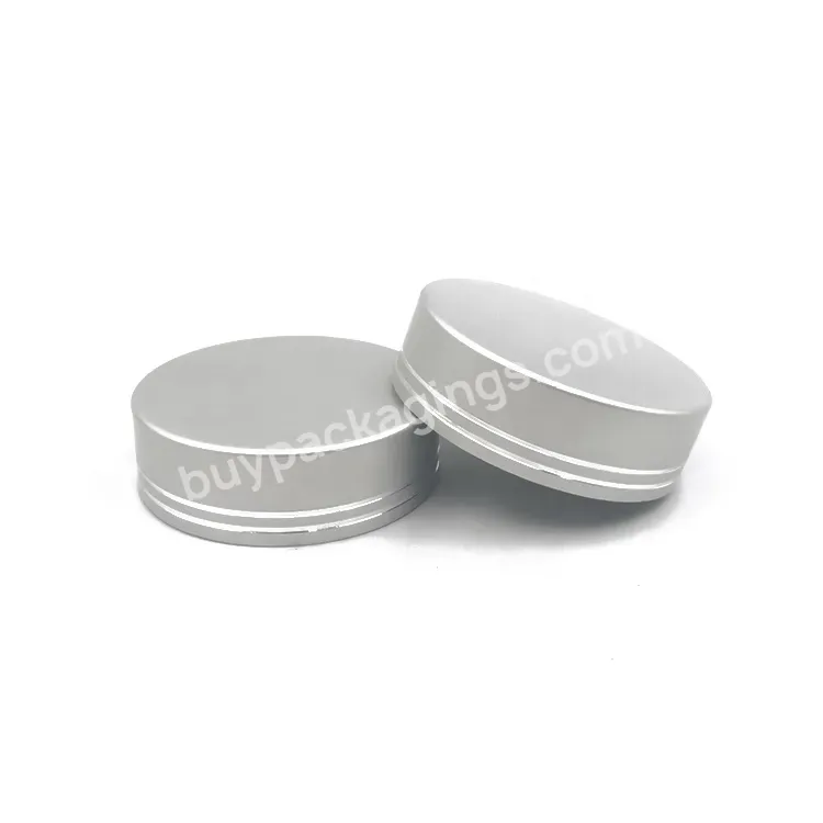 Custom 38mm Plastic Screw Cap With Metal Cover Silver Cap With Silver Line