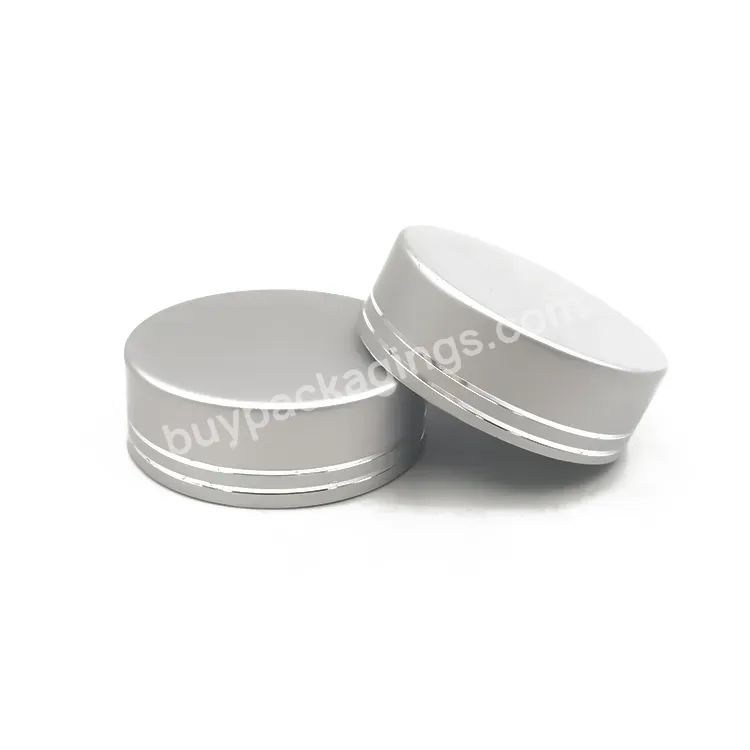 Custom 38mm Plastic Screw Cap With Metal Cover Silver Cap With Silver Line