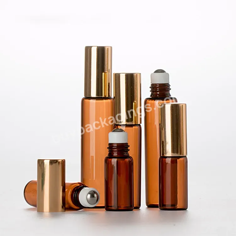 Custom 3ml 5ml 10ml 15ml 30ml Glass Roll On Essential Oil Deodorant Bottle Amber Skin Care Lotion Bottle With Screw Cap