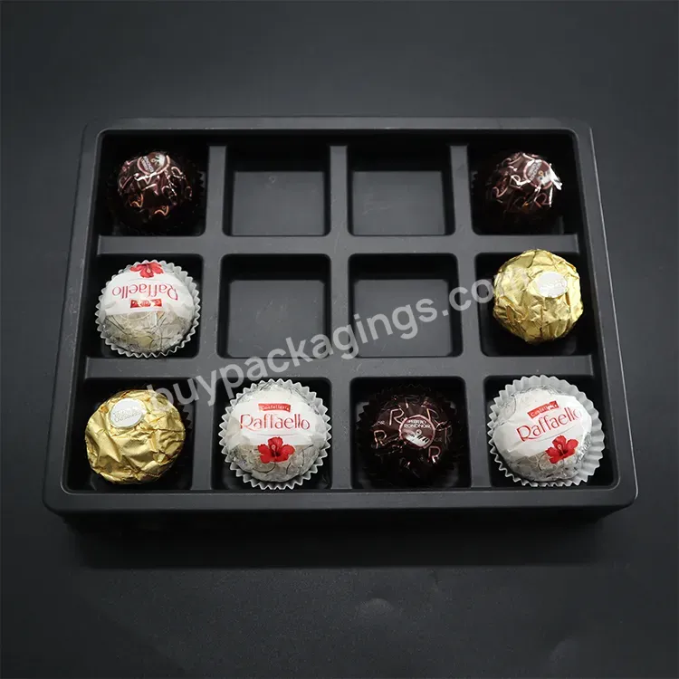 Custom 4 6 8 12 18 25 48 Compartment Food Grade Thermoformed Chocolate Clear Plastic Blister Tray