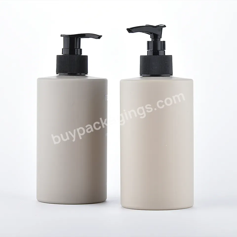 Custom 400ml Cylinder Pet Personal Care Lotion Container Hotel Shampoo Shower Gel Lotion Bottle