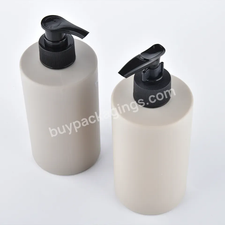 Custom 400ml Cylinder Pet Personal Care Lotion Container Hotel Shampoo Shower Gel Lotion Bottle