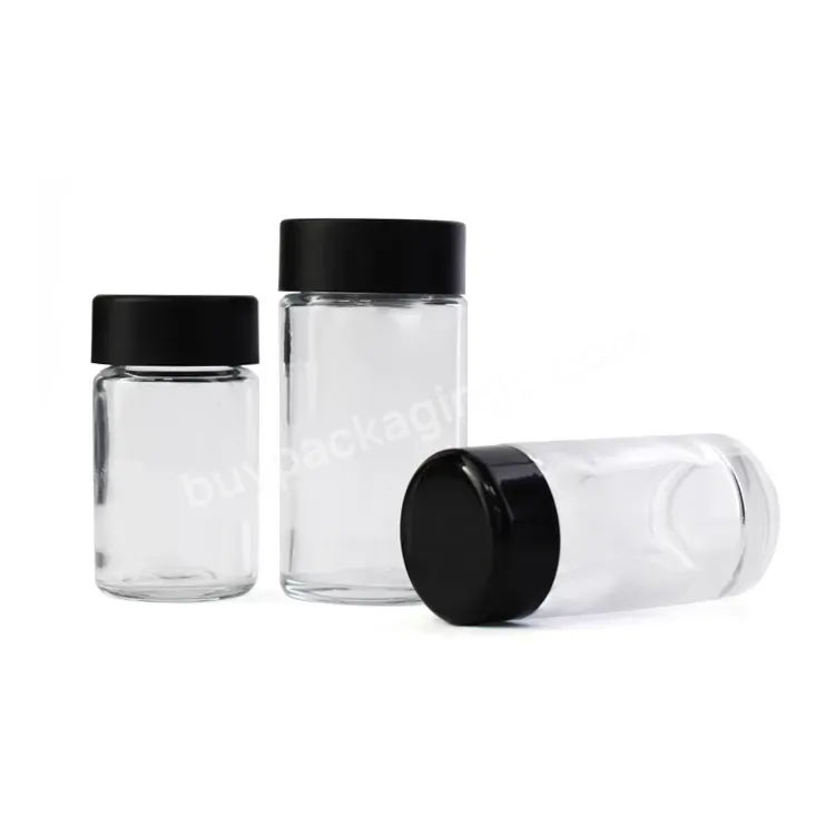 Custom 43x74mm Glass Container With Label Child Proof Glass Bottles Packaging Glass Bottle With Plastic Or Aluminum Cap - Buy Glass Jar Glass Jar Container Glass Bottle Glass Container Jar Wholesale Glass Jars Glass Jar Bottled Jar Custom Glass,Bottl