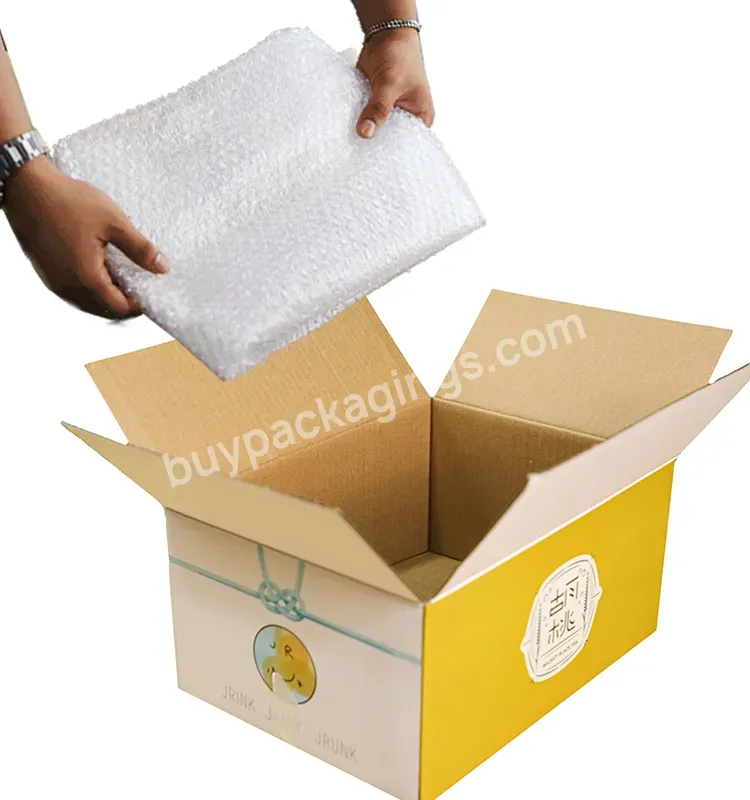 Custom 5 Layer Double Wall Collectible Shipping Box Bubble Flaps Box Roll Wrap 5mm Corrugated Cardboard Box