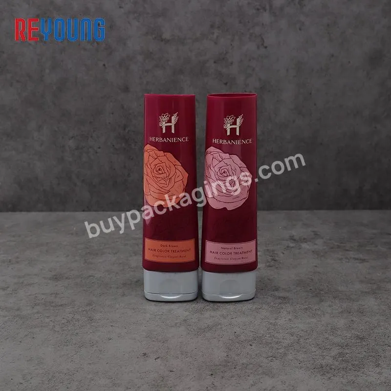 Custom 50 100 200 ml PE Biodegradable Soft Plastic Squeeze Cosmetic Packaging Tube 100ml Flat Shape Hair Treatment Cream Tube