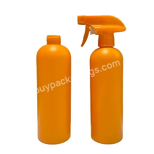 Custom 500ml 500 Ml 16oz 16 Oz Orange 100% Hdpe Pcr Plastic Container Trigger Spray Bottle For Cleaning