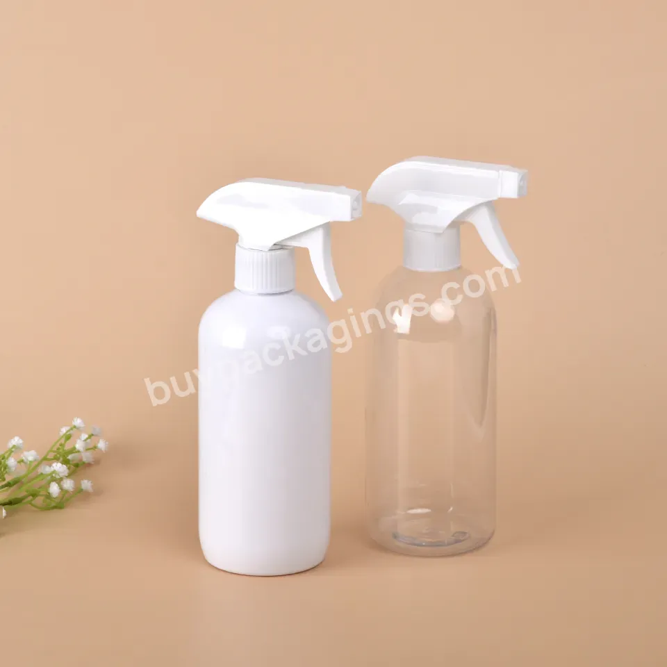 Custom 500ml Empty Pet Personal Care Spray Bottle Fancy Square Trigger Spray Container Plastic Spray Bottle