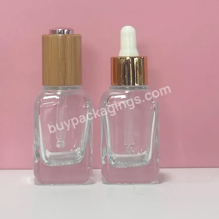 Custom 50ml 100ml Luxury Beautiful High Quality Square Shape Empty Dropper Perfume Pump Glass Bottle