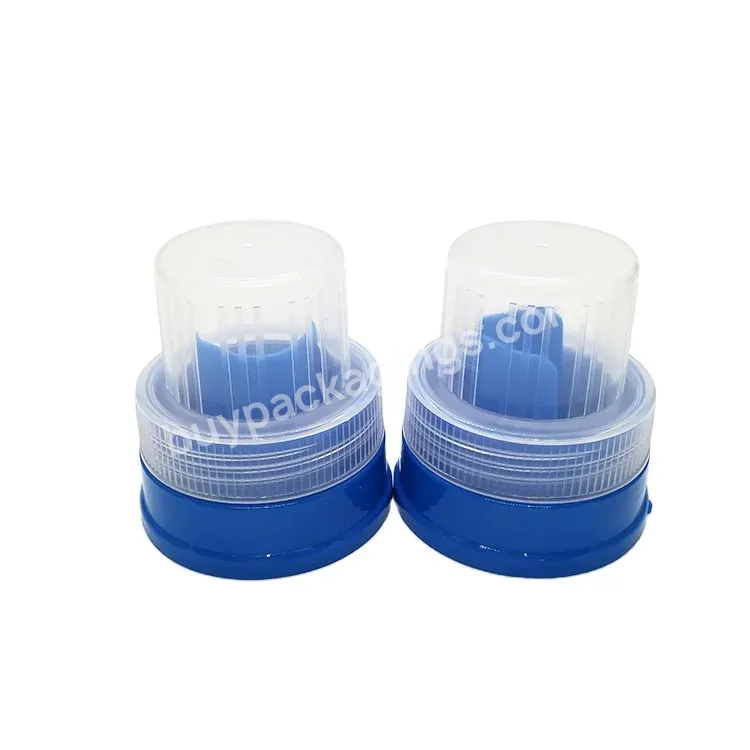 Custom 56mm Pp Plastic Blue Color Laundry Detergent Measuring Cap With Measuring Cup For Clothing Softener Washing Bottle